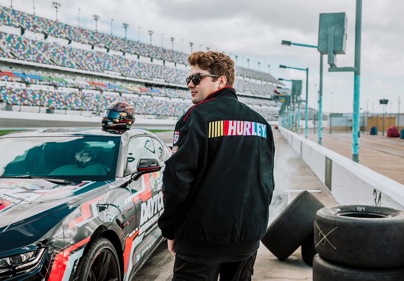 Noah Gragson at a promotional shoot for Hurley